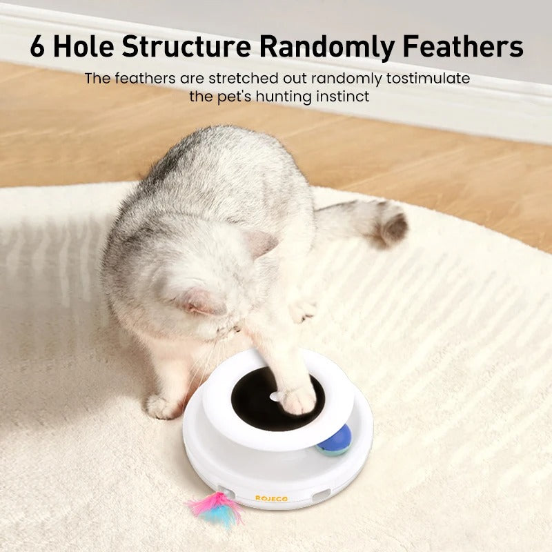 2-in-1 Automatic Feather Ball Interactive Cat and Dog Toy