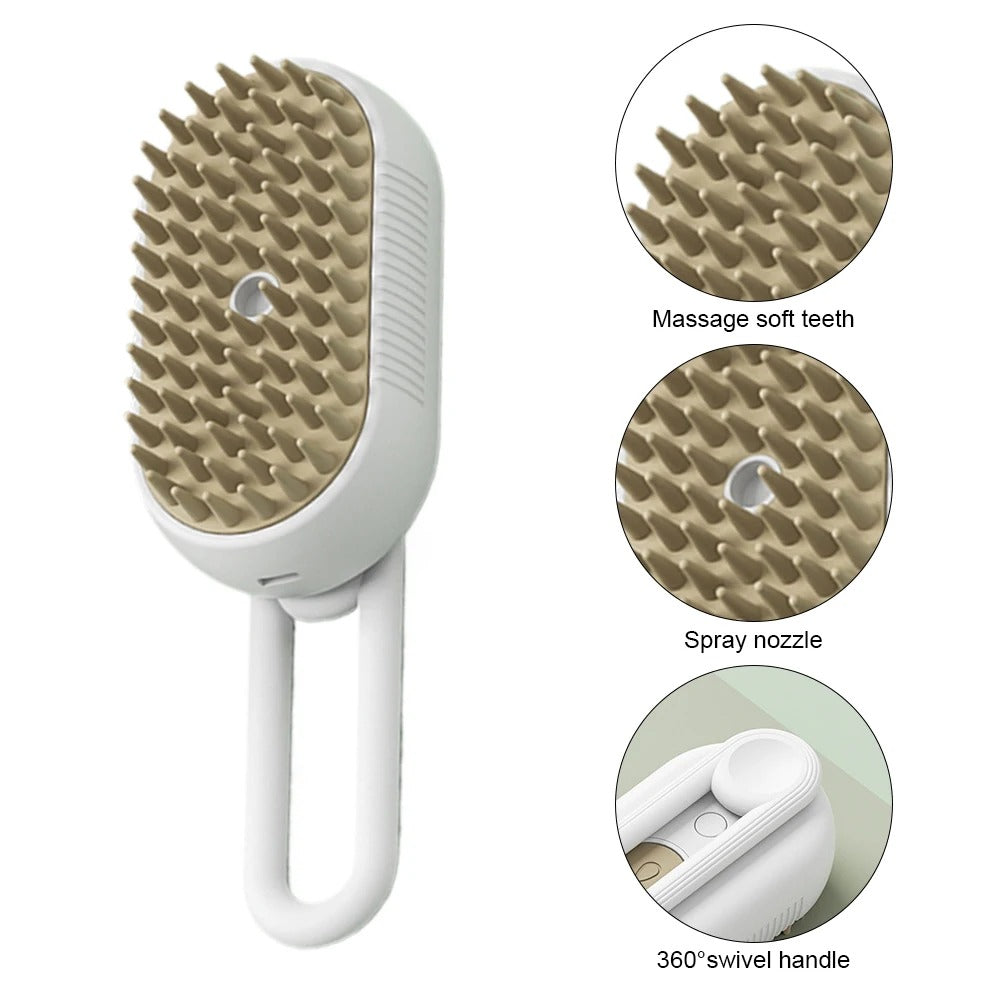 3-in-1 Steam Pet Grooming Brush